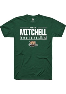 Austin Mitchell  Ohio Bobcats Green Rally NIL Stacked Box Short Sleeve T Shirt