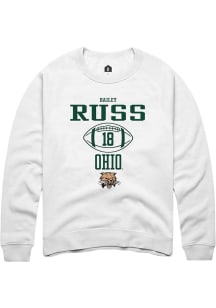 Bailey Russ  Rally Ohio Bobcats Mens White NIL Sport Icon Long Sleeve Crew Sweatshirt