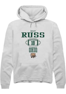 Bailey Russ  Rally Ohio Bobcats Mens White NIL Sport Icon Long Sleeve Hoodie