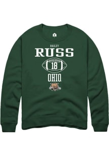 Bailey Russ  Rally Ohio Bobcats Mens Green NIL Sport Icon Long Sleeve Crew Sweatshirt