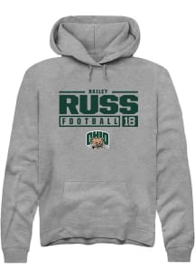 Bailey Russ  Rally Ohio Bobcats Mens Graphite NIL Stacked Box Long Sleeve Hoodie