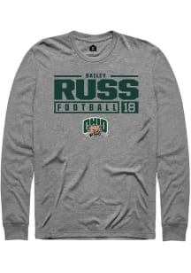 Bailey Russ  Ohio Bobcats Graphite Rally NIL Stacked Box Long Sleeve T Shirt