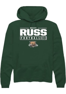 Bailey Russ  Rally Ohio Bobcats Mens Green NIL Stacked Box Long Sleeve Hoodie