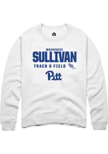 Mackenzie Sullivan Rally Mens White Pitt Panthers NIL Stacked Box Crew Sweatshirt