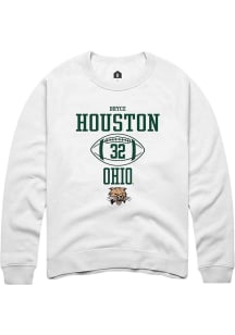 Bryce Houston  Rally Ohio Bobcats Mens White NIL Sport Icon Long Sleeve Crew Sweatshirt