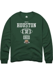 Bryce Houston  Rally Ohio Bobcats Mens Green NIL Sport Icon Long Sleeve Crew Sweatshirt