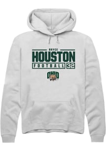 Bryce Houston  Rally Ohio Bobcats Mens White NIL Stacked Box Long Sleeve Hoodie