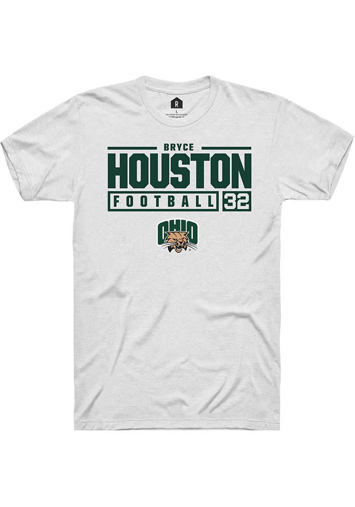 Bryce Houston Ohio Bobcats Rally NIL Stacked Box Short Sleeve T Shirt