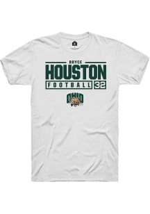 Bryce Houston  Ohio Bobcats White Rally NIL Stacked Box Short Sleeve T Shirt