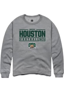 Bryce Houston  Rally Ohio Bobcats Mens Graphite NIL Stacked Box Long Sleeve Crew Sweatshirt