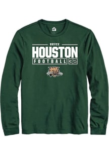 Bryce Houston  Ohio Bobcats Green Rally NIL Stacked Box Long Sleeve T Shirt