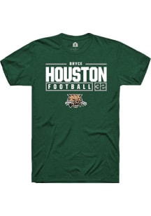 Bryce Houston  Ohio Bobcats Green Rally NIL Stacked Box Short Sleeve T Shirt