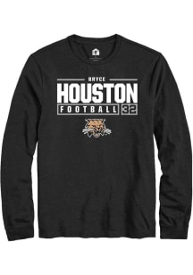 Bryce Houston  Ohio Bobcats Black Rally NIL Stacked Box Long Sleeve T Shirt