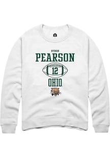 Byron Pearson  Rally Ohio Bobcats Mens White NIL Sport Icon Long Sleeve Crew Sweatshirt