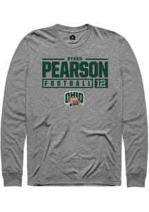 Byron Pearson  Ohio Bobcats Graphite Rally NIL Stacked Box Long Sleeve T Shirt