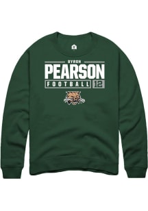 Byron Pearson  Rally Ohio Bobcats Mens Green NIL Stacked Box Long Sleeve Crew Sweatshirt