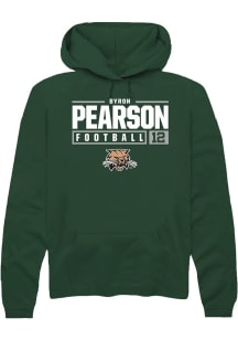 Byron Pearson  Rally Ohio Bobcats Mens Green NIL Stacked Box Long Sleeve Hoodie