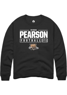 Byron Pearson  Rally Ohio Bobcats Mens Black NIL Stacked Box Long Sleeve Crew Sweatshirt