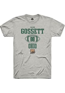 Caleb Gossett  Ohio Bobcats Ash Rally NIL Sport Icon Short Sleeve T Shirt