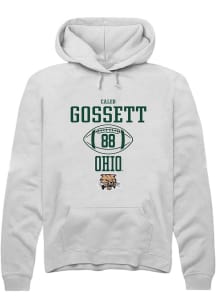 Caleb Gossett  Rally Ohio Bobcats Mens White NIL Sport Icon Long Sleeve Hoodie