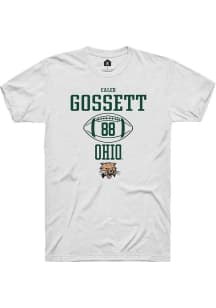 Caleb Gossett  Ohio Bobcats White Rally NIL Sport Icon Short Sleeve T Shirt