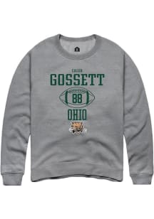 Caleb Gossett  Rally Ohio Bobcats Mens Graphite NIL Sport Icon Long Sleeve Crew Sweatshirt