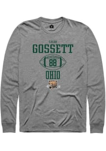 Caleb Gossett  Ohio Bobcats Graphite Rally NIL Sport Icon Long Sleeve T Shirt