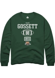 Caleb Gossett  Rally Ohio Bobcats Mens Green NIL Sport Icon Long Sleeve Crew Sweatshirt