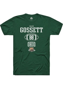 Caleb Gossett  Ohio Bobcats Green Rally NIL Sport Icon Short Sleeve T Shirt