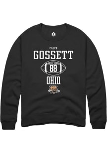 Caleb Gossett  Rally Ohio Bobcats Mens Black NIL Sport Icon Long Sleeve Crew Sweatshirt