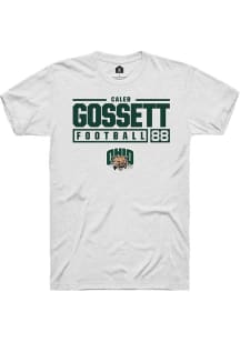 Caleb Gossett  Ohio Bobcats White Rally NIL Stacked Box Short Sleeve T Shirt