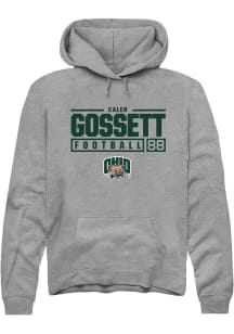 Caleb Gossett  Rally Ohio Bobcats Mens Graphite NIL Stacked Box Long Sleeve Hoodie