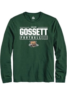 Caleb Gossett  Ohio Bobcats Green Rally NIL Stacked Box Long Sleeve T Shirt