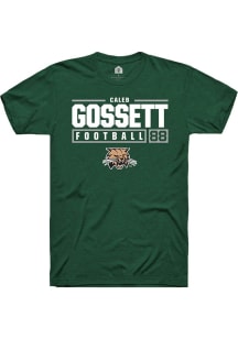 Caleb Gossett  Ohio Bobcats Green Rally NIL Stacked Box Short Sleeve T Shirt