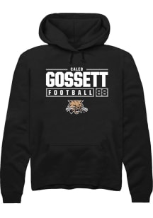 Caleb Gossett  Rally Ohio Bobcats Mens Black NIL Stacked Box Long Sleeve Hoodie