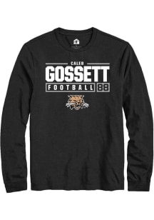 Caleb Gossett  Ohio Bobcats Black Rally NIL Stacked Box Long Sleeve T Shirt