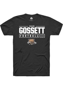 Caleb Gossett  Ohio Bobcats Black Rally NIL Stacked Box Short Sleeve T Shirt