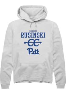 Caroline Rusinski Rally Mens White Pitt Panthers NIL Sport Icon Hooded Sweatshirt