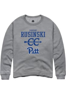 Caroline Rusinski Rally Mens Graphite Pitt Panthers NIL Sport Icon Crew Sweatshirt