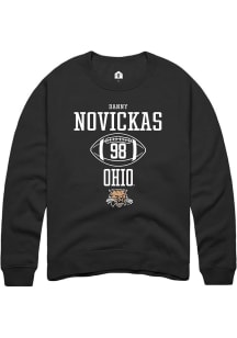 Danny Novickas  Rally Ohio Bobcats Mens Black NIL Sport Icon Long Sleeve Crew Sweatshirt