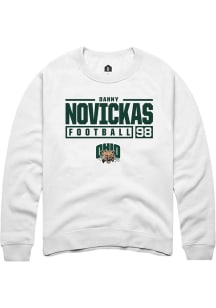 Danny Novickas  Rally Ohio Bobcats Mens White NIL Stacked Box Long Sleeve Crew Sweatshirt