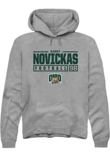 Danny Novickas  Rally Ohio Bobcats Mens Graphite NIL Stacked Box Long Sleeve Hoodie