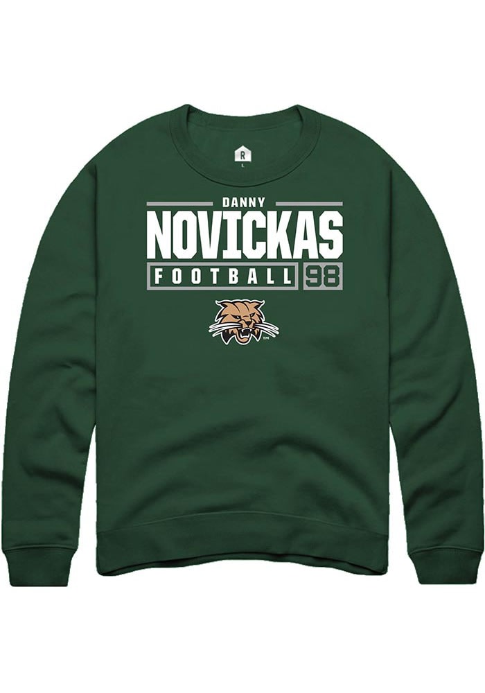 Danny Novickas Rally Ohio Bobcats Mens NIL Stacked Box Long Sleeve Crew Sweatshirt