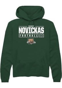 Danny Novickas  Rally Ohio Bobcats Mens Green NIL Stacked Box Long Sleeve Hoodie