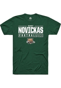 Danny Novickas  Ohio Bobcats Green Rally NIL Stacked Box Short Sleeve T Shirt