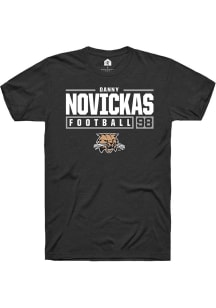 Danny Novickas  Ohio Bobcats Black Rally NIL Stacked Box Short Sleeve T Shirt