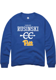 Caroline Rusinski Rally Mens Blue Pitt Panthers NIL Sport Icon Crew Sweatshirt