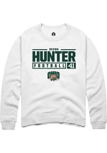 Devon Hunter  Rally Ohio Bobcats Mens White NIL Stacked Box Long Sleeve Crew Sweatshirt