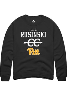 Caroline Rusinski Rally Mens Black Pitt Panthers NIL Sport Icon Crew Sweatshirt