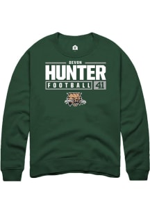 Devon Hunter  Rally Ohio Bobcats Mens Green NIL Stacked Box Long Sleeve Crew Sweatshirt